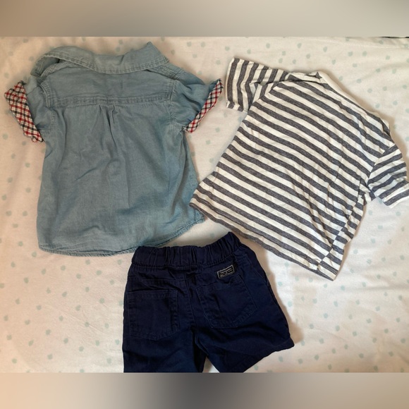 Ben Sherman boys 2T set ADORABLE 3pc short sleeve button down,henley and shorts - Picture 2 of 5